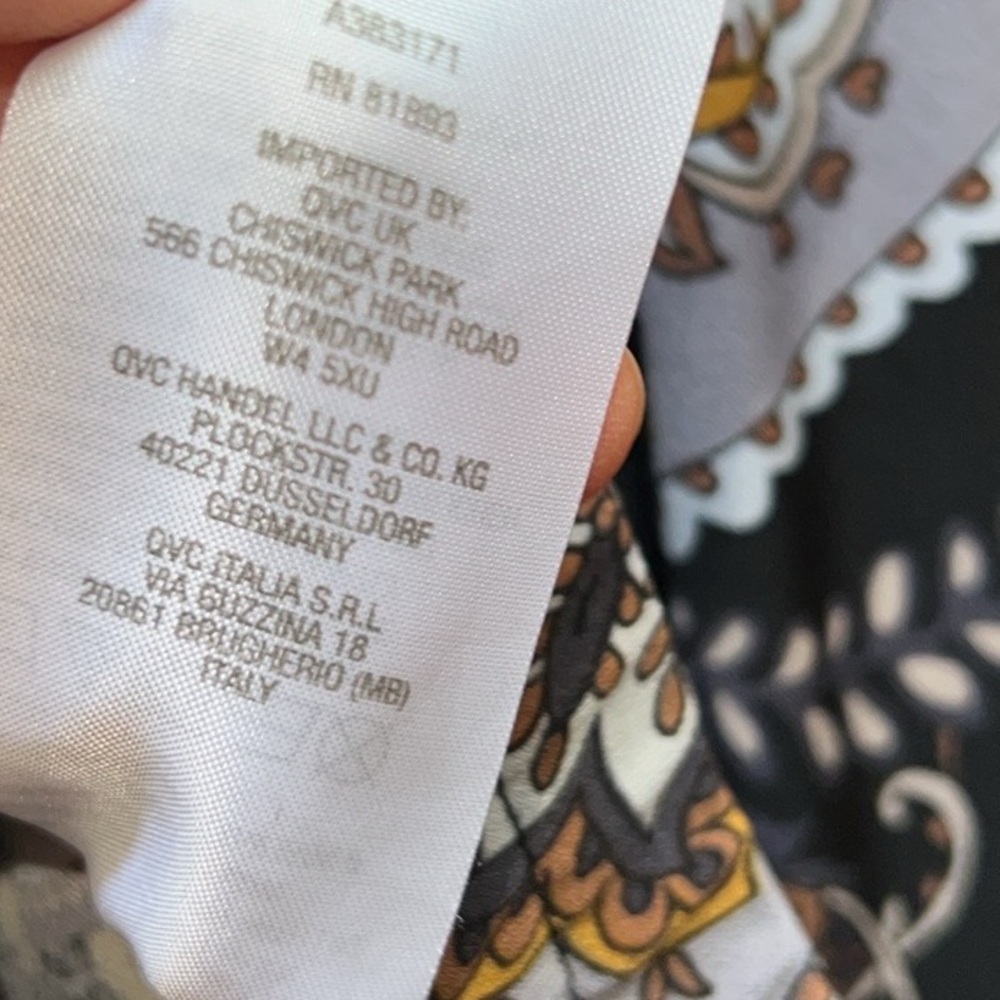 Susan Graver Pants pull-on Paisley, weighty stretchy fabric size large - Picture 9 of 11